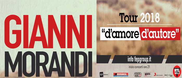 Gianni Morandi, rese note le prime date del tour 2018, sarà a Reggio Calabria il 15 marzo