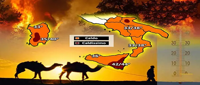 Meteo: Un weekend da fuoco oltre 42° previsioni su Nord, Centro, Sud e Isole