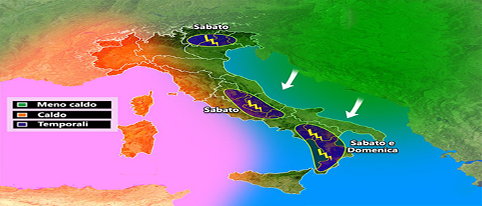 Meteo: Weekend - l'Italia respira tra sole e temporali, previsioni su Nord, Centro, Sud e Isole