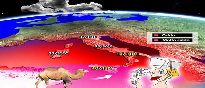 Meteo: Caronte caldo rovente, oltre 40°, previsione su Nord, Centro, Sud e Isole