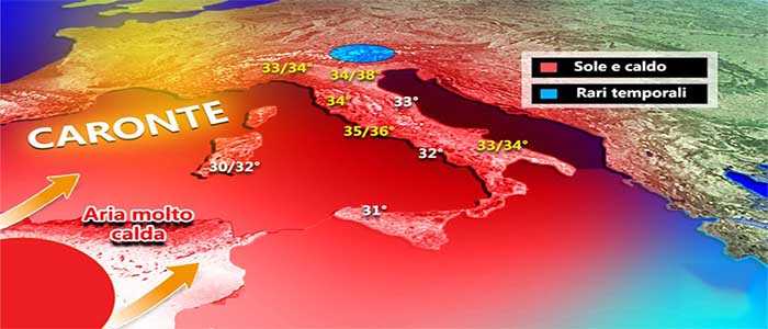 Meteo: Caronte invia kamikaze sull'Italia, previsione su Nord, Centro, Sud e Isole