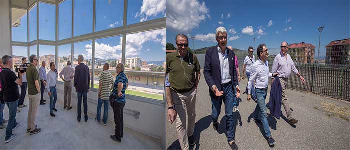 Catanzaro. Stadio Ceravolo: sopralluogo di Abramo, Noto e Meddis (Foto)