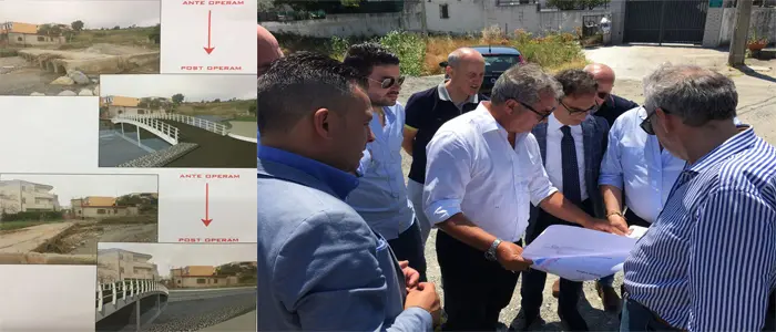 Abramo, Longo e Levato hanno consegnato i lavori di realizzazione della passerella sul fiume Castaci