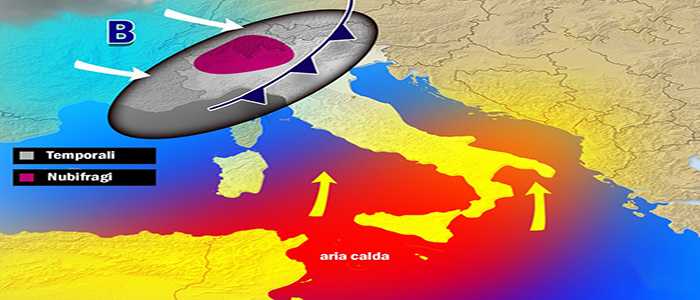 Meteo: Raid temporalesco e grandinate, previsione su Nord, Centro, Sud e Isole