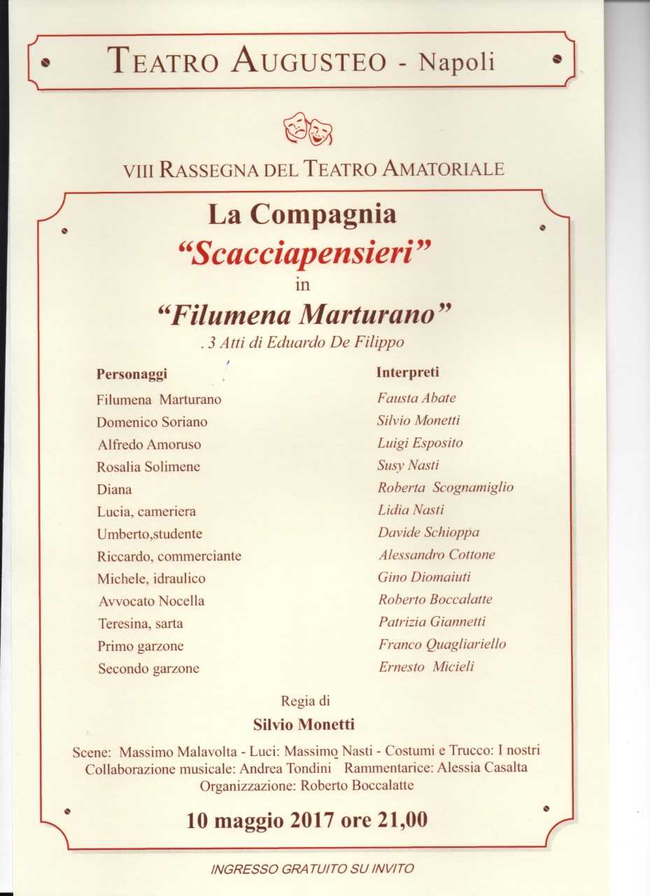 Napoli, il 10 maggio in scena al Teatro Augusteo "FILUMENA MARTURANO"