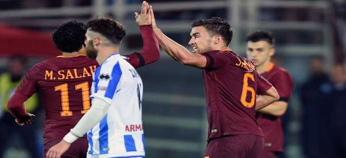 Serie A, Pescara - Roma 1-4. La squadra di Spalletti si porta a +4 sul Napoli