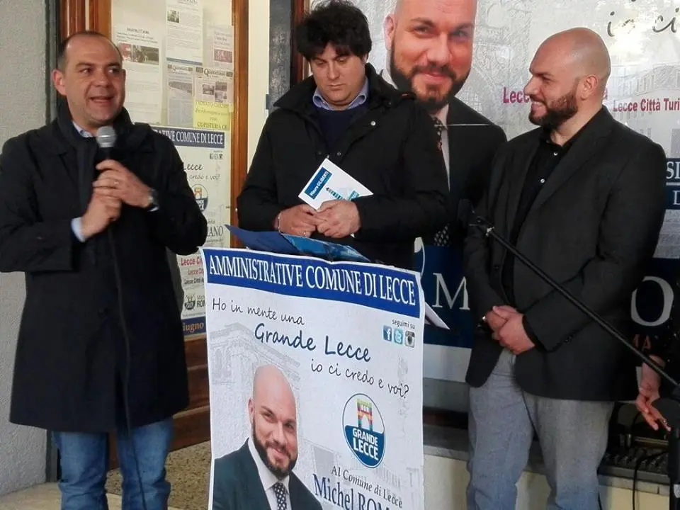Michel Romano inaugura a Lecce il comitato elettorale alla presenza del candidato sindaco Giliberti