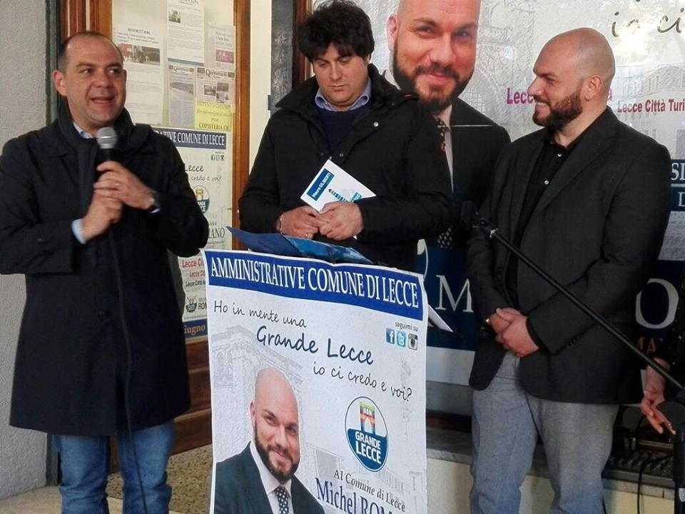 Michel Romano inaugura a Lecce il comitato elettorale alla presenza del candidato sindaco Giliberti