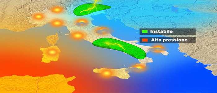 Meteo: Previsioni Pasquetta, Nord, Centro, Sud e Isole, dettaglio zone più piovose, e più soleggiate