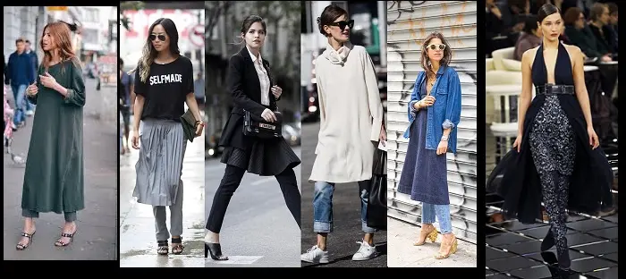 Nuovo trend outfit: la gonna sui pantaloni. Idee e consigli