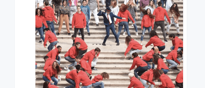 Roma, flash mob organizzato da TIM a Piazza di Spagna