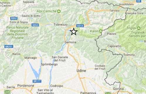 Terremoto, paura in Friuli: scossa di magnitudo 2.7