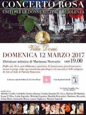 Napoli, 14 artiste per il Telefono Rosa: concerto di beneficenza, domenica 12 marzo a Villa Domi