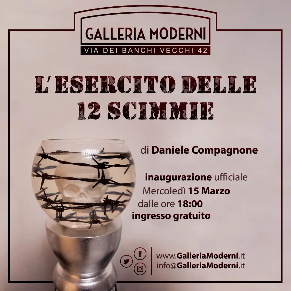 Arte Galleria Moderni: Daniele Compagnone in mostra con "L'esercito delle 12 scimmie"