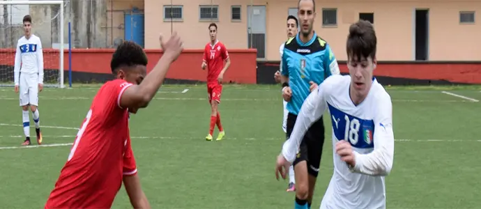 Calcio - Nazionale U18 LND: doppio Biccari affonda Malta nella 2^g del "Roma Caput Mundi"