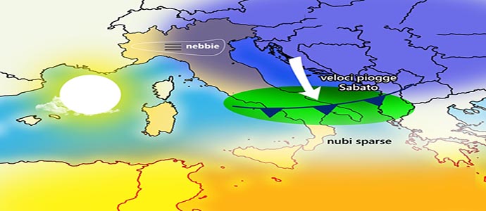 Meteo: In arrivo veloce perturbazione al Centro-Sud
