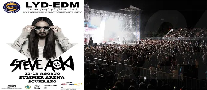 Lyd-Edm FestivaL, a Soverato. Alla Summer Arena ci sarà anche il dj-producer Steve Aoki