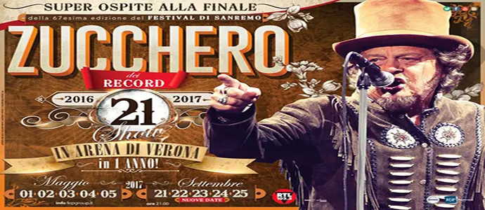 Zucchero "Sugar" Fornaciari al Festival di Sanremo. Ecco tutte le date ufficiali