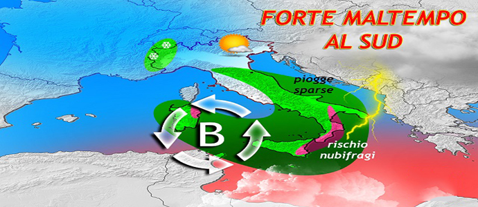 Allerta Meteo: Maltempo al Centro-Sud, nubifragi Costa Ionica calabrese. Peggiora al Nord