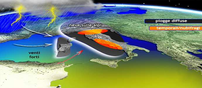 Meteo: Tantissima pioggia e Neve per il Weekend, ecco le zone rosse