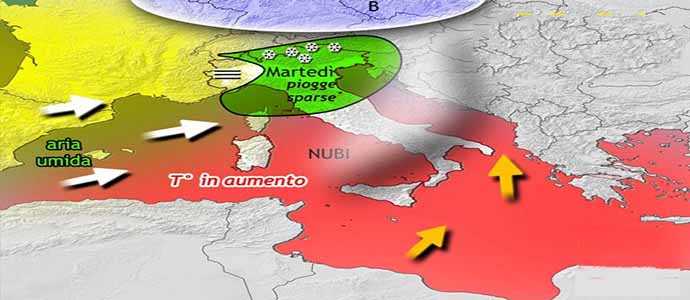 Meteo: Piogge atlantiche in arrivo, meno freddo sull'Italia