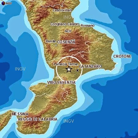 Terremoti oggi: Trema la terra a Catanzaro magnitudo 2.9
