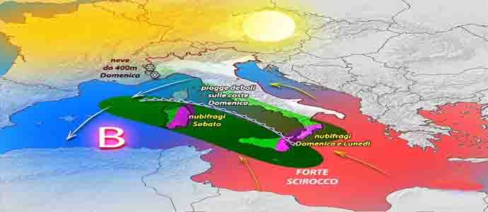 Meteo: Allerta nubifragi su Sardegna, Sicilia e Calabria