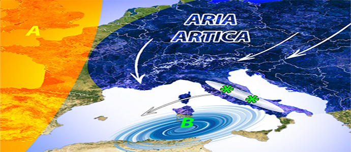 Meteo: Attacco Kamikaze dall'artico in Italia, da sabato 14, domenica neve in pianura!