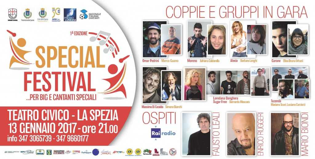 Special Festival Città della Spezia, i BIG della canzone italiana sul palco con i cantanti disabili