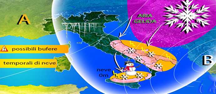 Meteo: Arriva la neve, ecco il dettaglio regione per regione