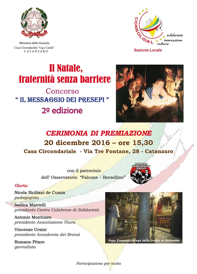 Alla Casa circondariale di Catanzaro la seconda edizione del concorso "Il messaggio dei presepi"