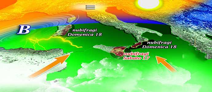 Meteo: Per il weekend, allerta nubifragi in Sicilia e Calabria