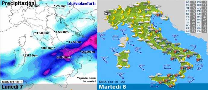 Meteo: allerta nubifragi! al Centro-Sud. Poi arriva il freddo