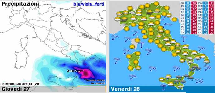 Meteo: Allerta Nubifragi in Calabria dal pomeriggio