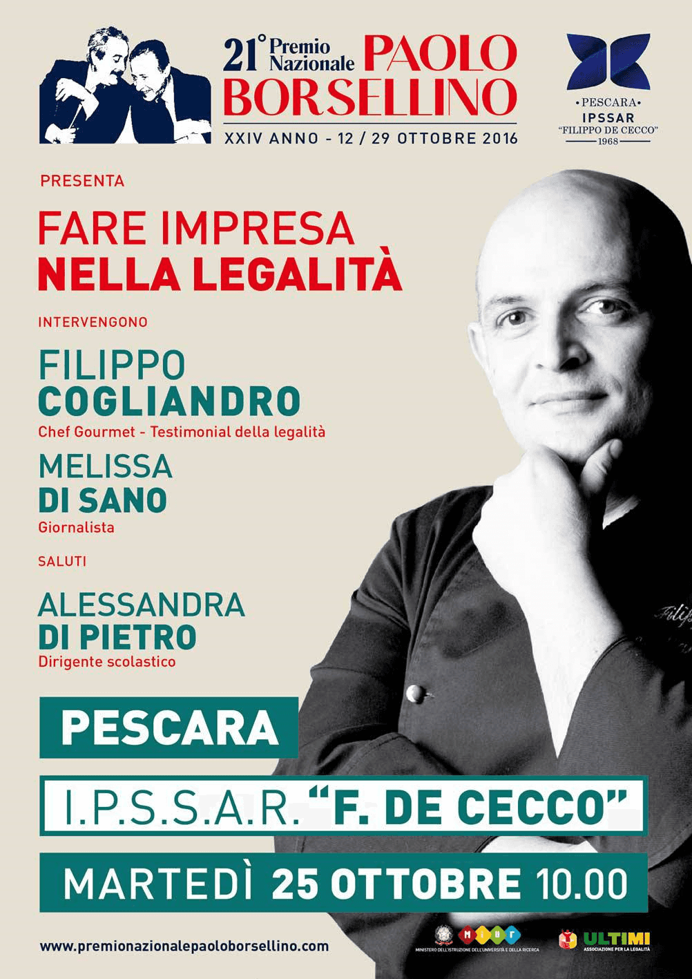 A Filippo Cogliandro il Premio Paolo Borsellino 2016