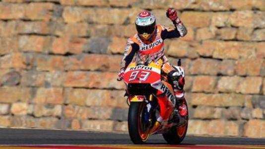 MotoGP, Marquez vince ad Aragon ed ipoteca il mondiale. Rossi 3° dietro a Lorenzo