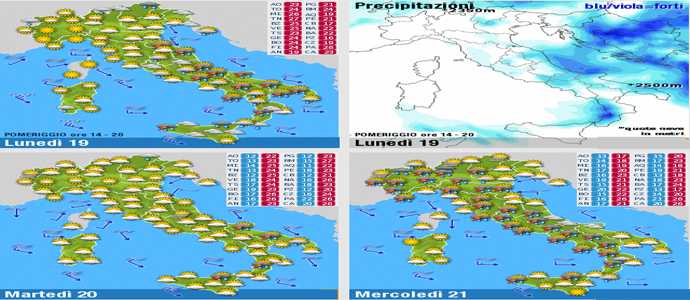 Allerta Meteo: Temporali verso il Sud e Adriatiche