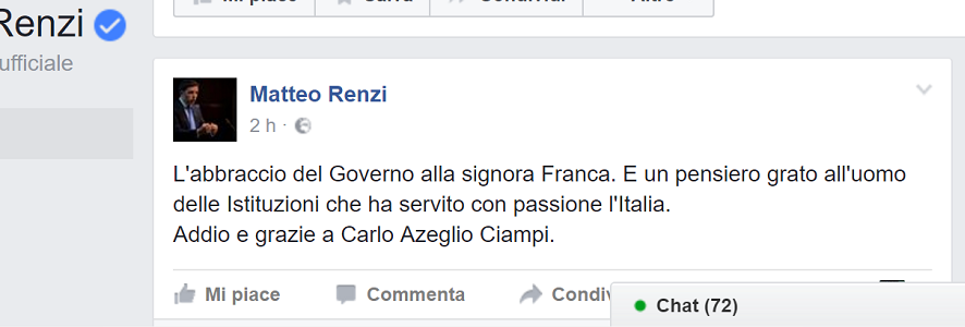 Morte di Ciampi, i messaggi di cordoglio dalla politica