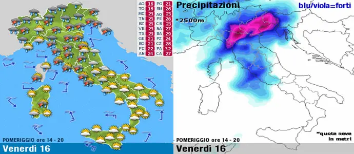 Allerta meteo su Lazio, Toscana, Emilia, Triveneto; rischio di nubifragi