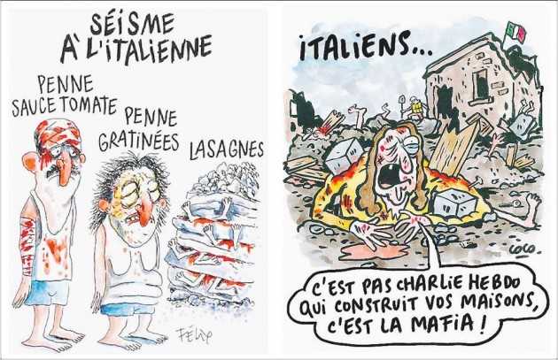Vignette sul sisma, Charlie Hebdo: "La denuncia di Amatrice non ci fa paura"