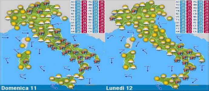 Meteo: Ciclone Mediterraneo, piogge e temporali al Centro Sud