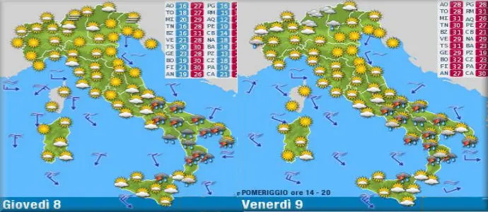 Allerta Meteo: Morgana su Molise, Puglia, Lucania, Sud Campania e Calabria, sciame Temporalesco