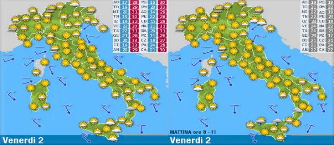 Meteo: Riecco Bacco. Avviso: 5-7 Settembre, Ciclone Morgana, temporali e calo termico