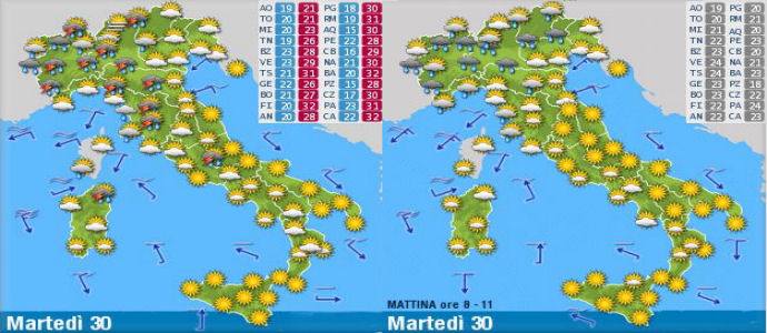 Meteo: Fine agosto con temporali, inizio settembre con il caldo