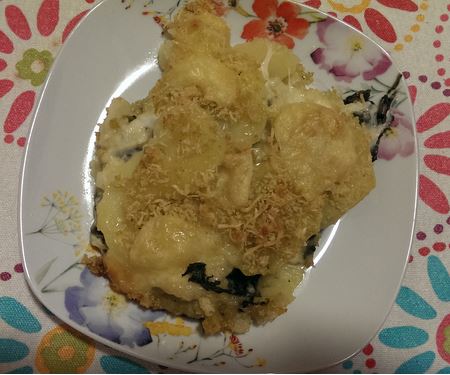 Patate e spinaci al forno