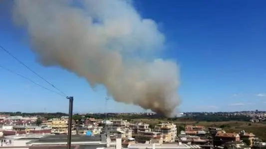 E' allarme incendi a Roma: in fiamme il Parco del Pineto