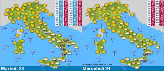 Meteo: Temporale e venti di Bora, arriva l'anticiclone Bacco l'estate fino a fine mese