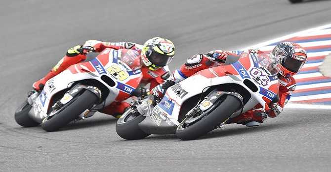 MotoGp, Gran Premio d'Austria: Doppietta Ducati. Rossi quarto preceduto da Lorenzo