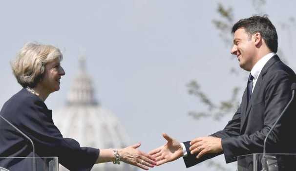 Brexit, il premier Renzi ha ricevuto il primo ministro britannico Theresa May