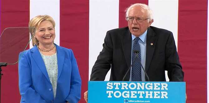 Elezioni Usa: Hillary riceve l'appoggio di Sanders e Michelle Obama alla convention di Filadelfia